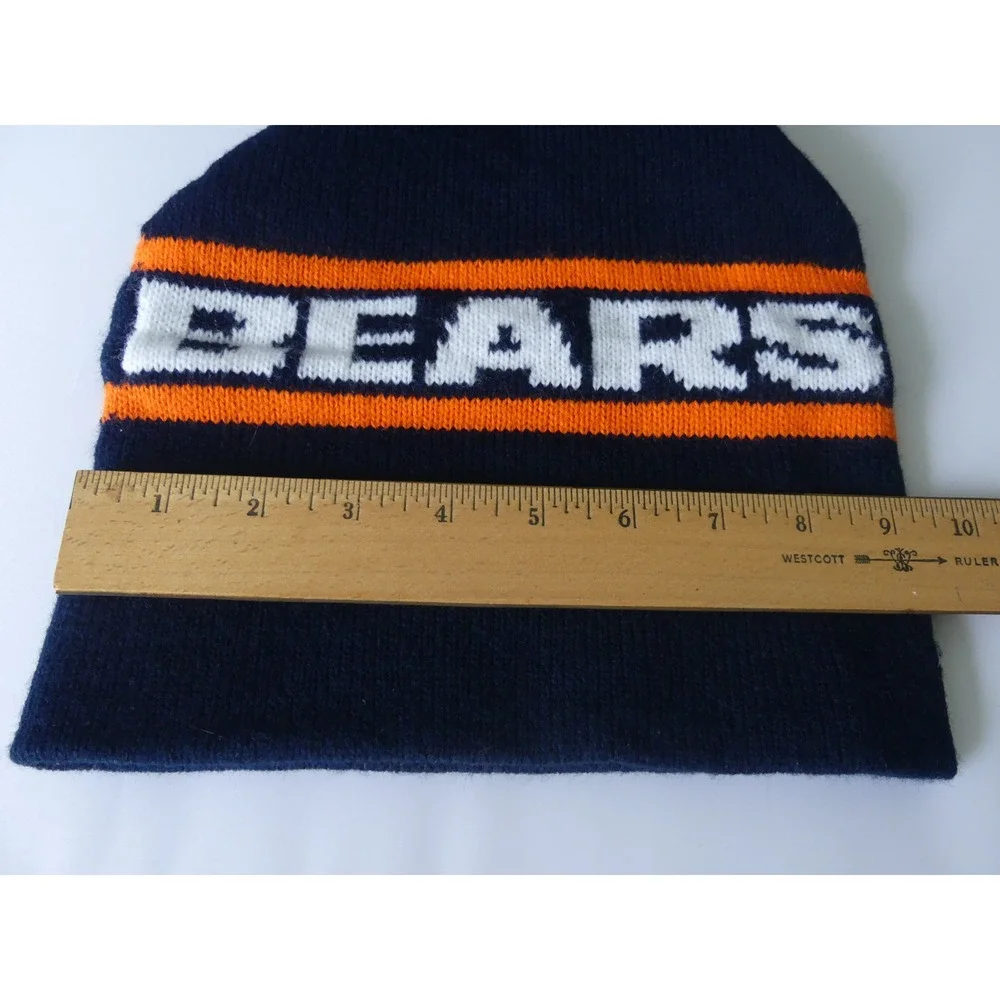 Vintage Chicago Bears Wool Blend Beanie Knit Hat Spellout‎ NFL Football